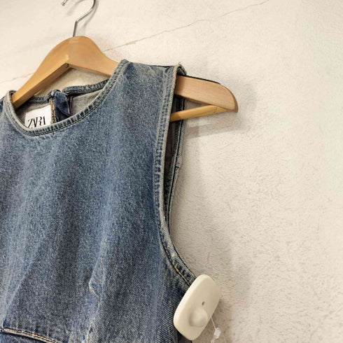 ザラ ZARA デニムノースリーブワンピース レディース import:M
